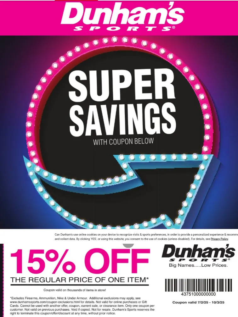 Weekly ad Dunham's Sports Sales from September 5 to September 6 2025 - Page 1