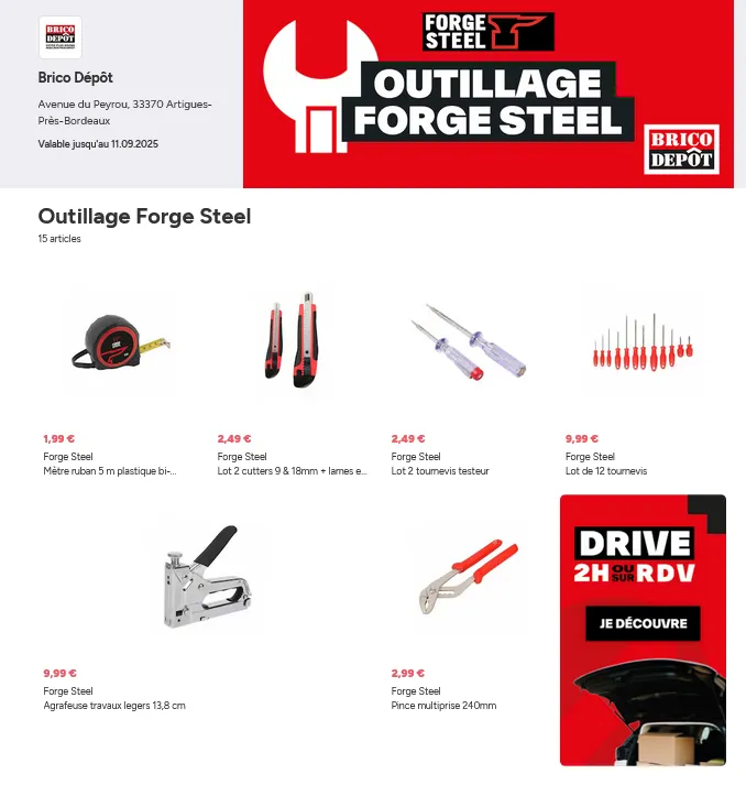 bricodepot du 5 septembre au 11 septembre 2025 - Catalogue page 1