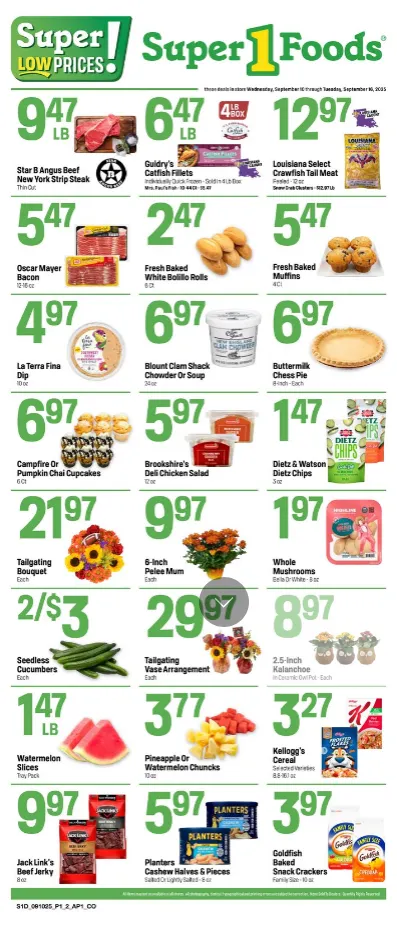 Weekly ad Super 1 Foods Sales from September 10 to September 16 2025 - Page 1