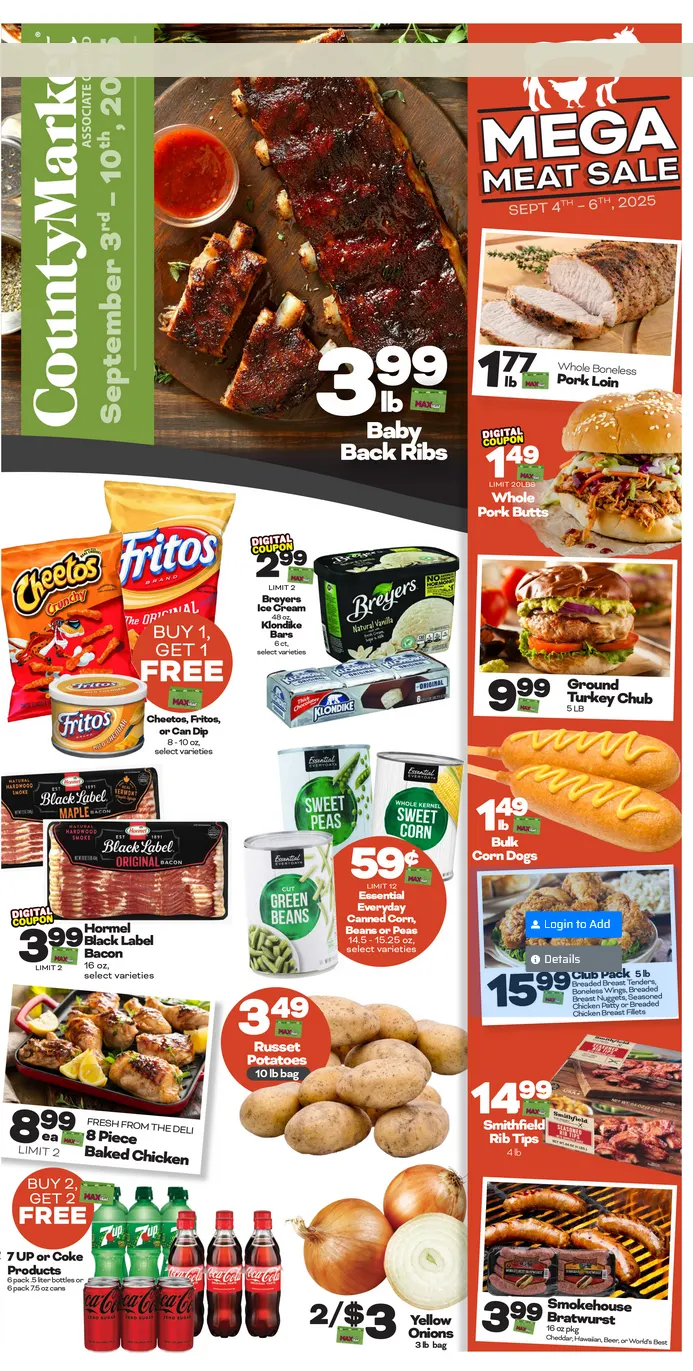 Weekly promotion County Market Sales spanning from September 10 to September 17 2025 - Page 12 for Catalogue 365