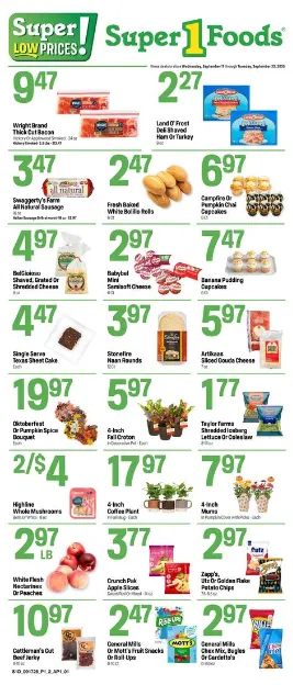Weekly ad Super 1 Foods Sales from September 17 to September 23 2025 - Page 1