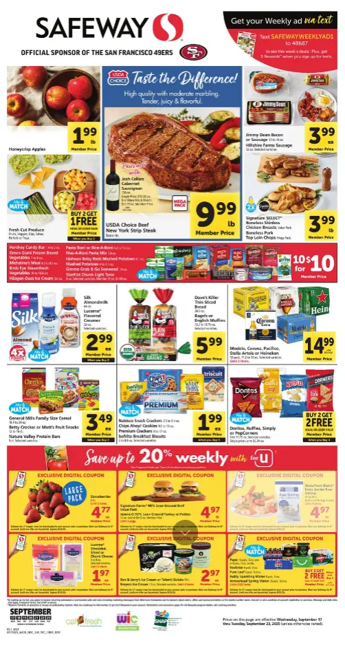 Weekly ad Safeway Sales from September 17 to September 23 2025 - Page 1