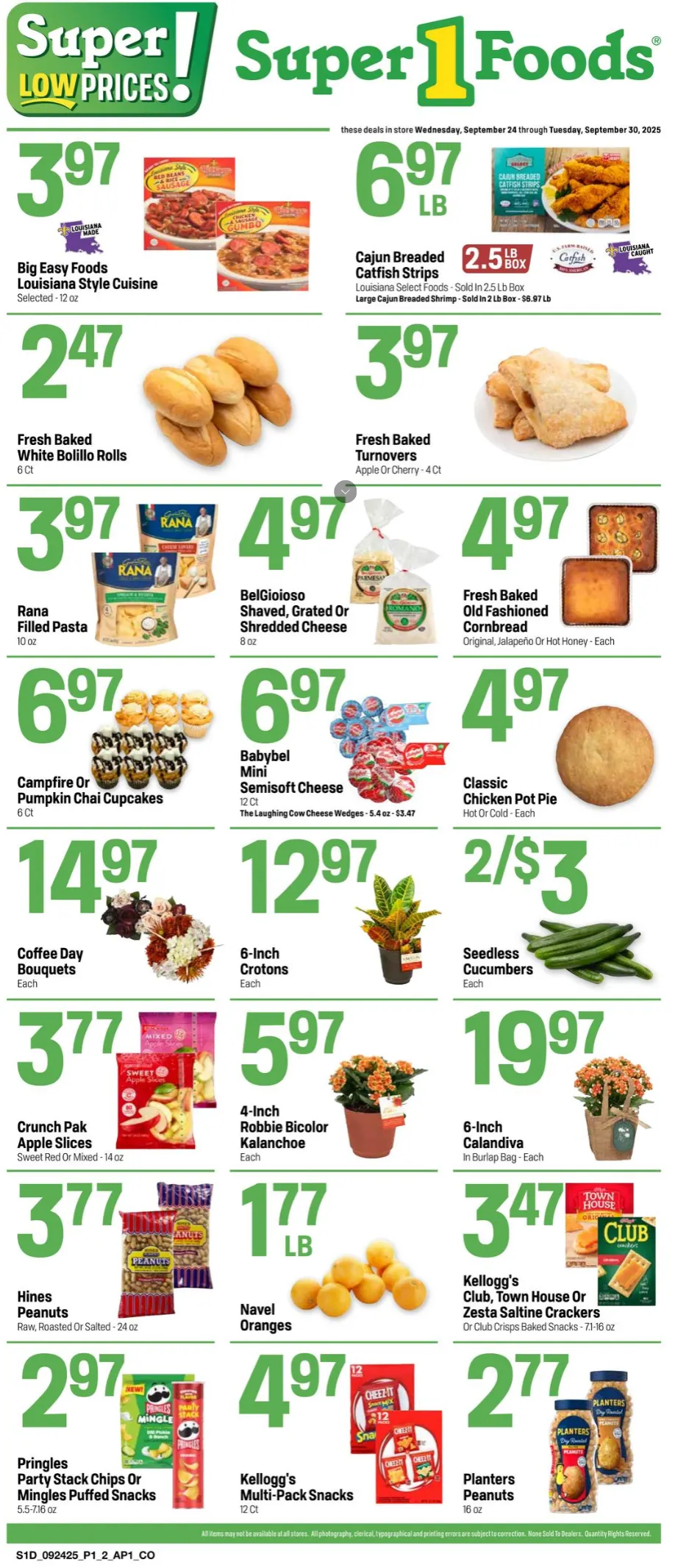 Weekly ad Super 1 Foods Sales from September 24 to September 30 2025 - Page 1