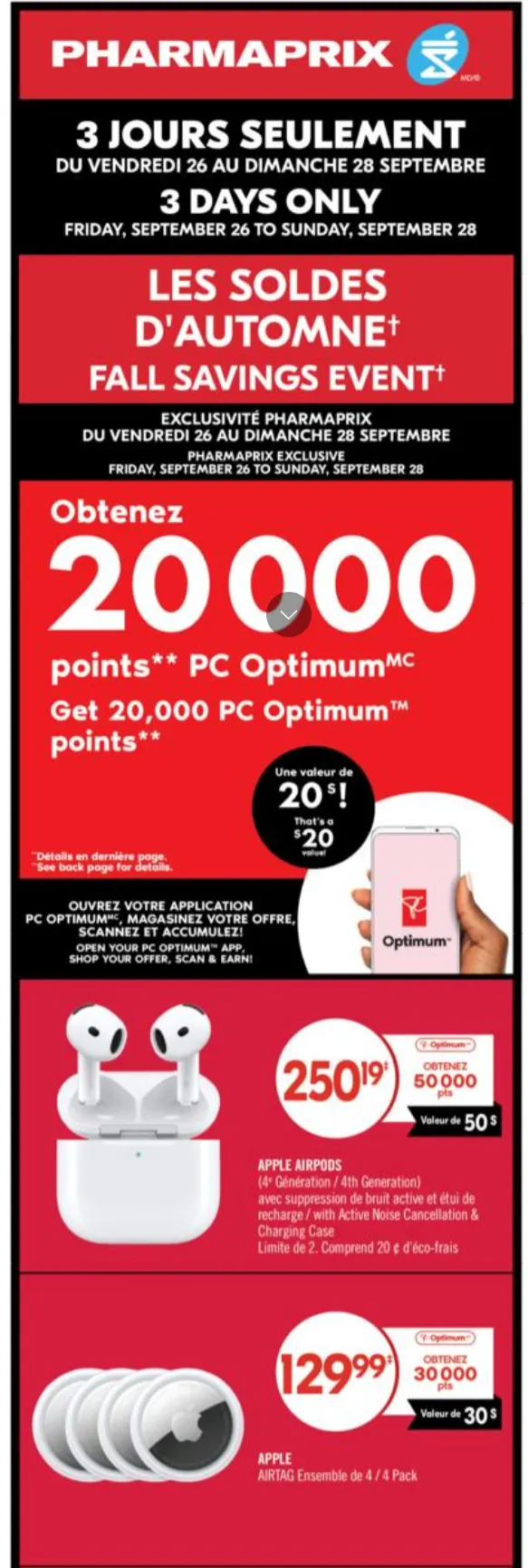 Pharmaprix Sales from September 26 to September 28 2025 - flyer page 1