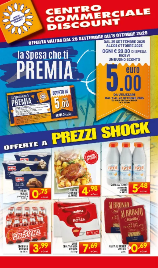  Volantini Centro Commerciale Discount da 25 settembre a 8 ottobre di 2025 - Pagina del volantino 1