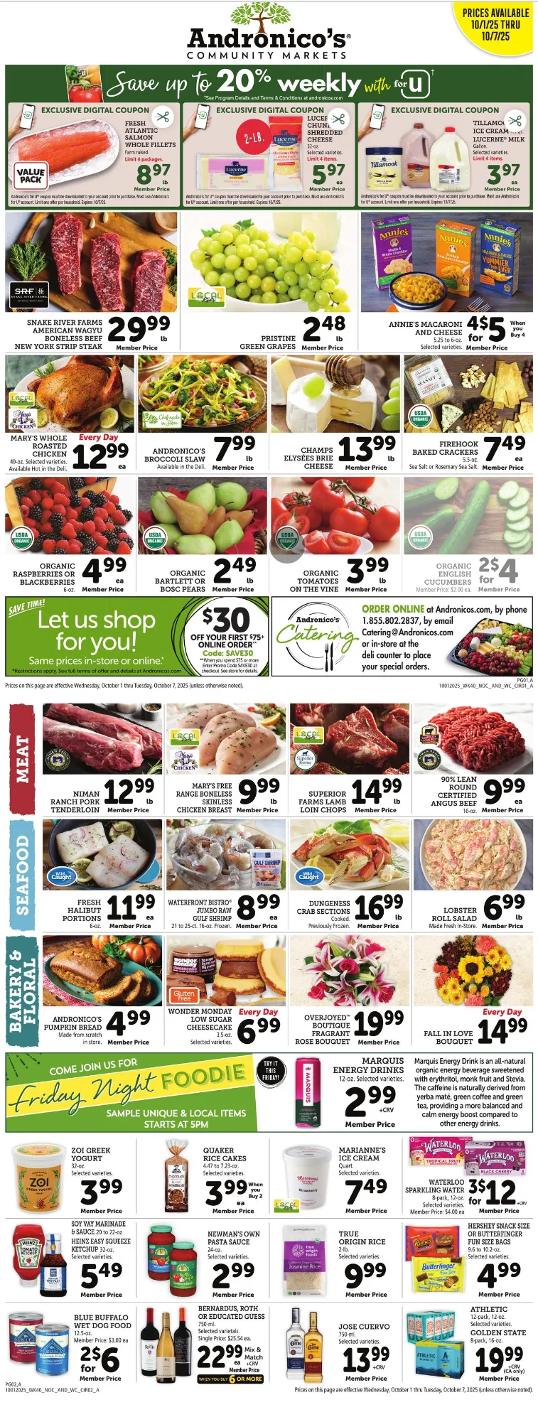 Weekly ad Andronico's Sales  from October 1 to October 7 2025 - Page 1