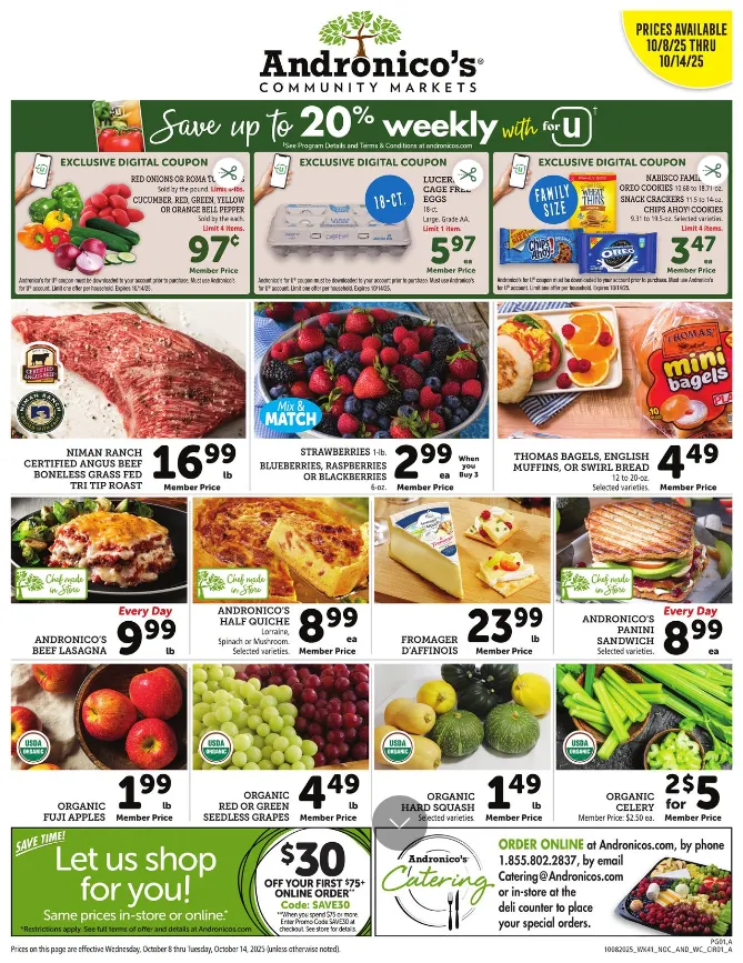 Weekly ad Andronico's Sales from October 8 to October 14 2025 - Page 1