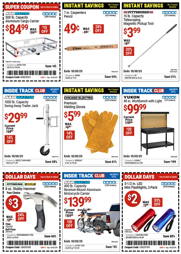 Weekly ad Harbor Freight Coupons from October 14 to October 26 2025 - Page 1