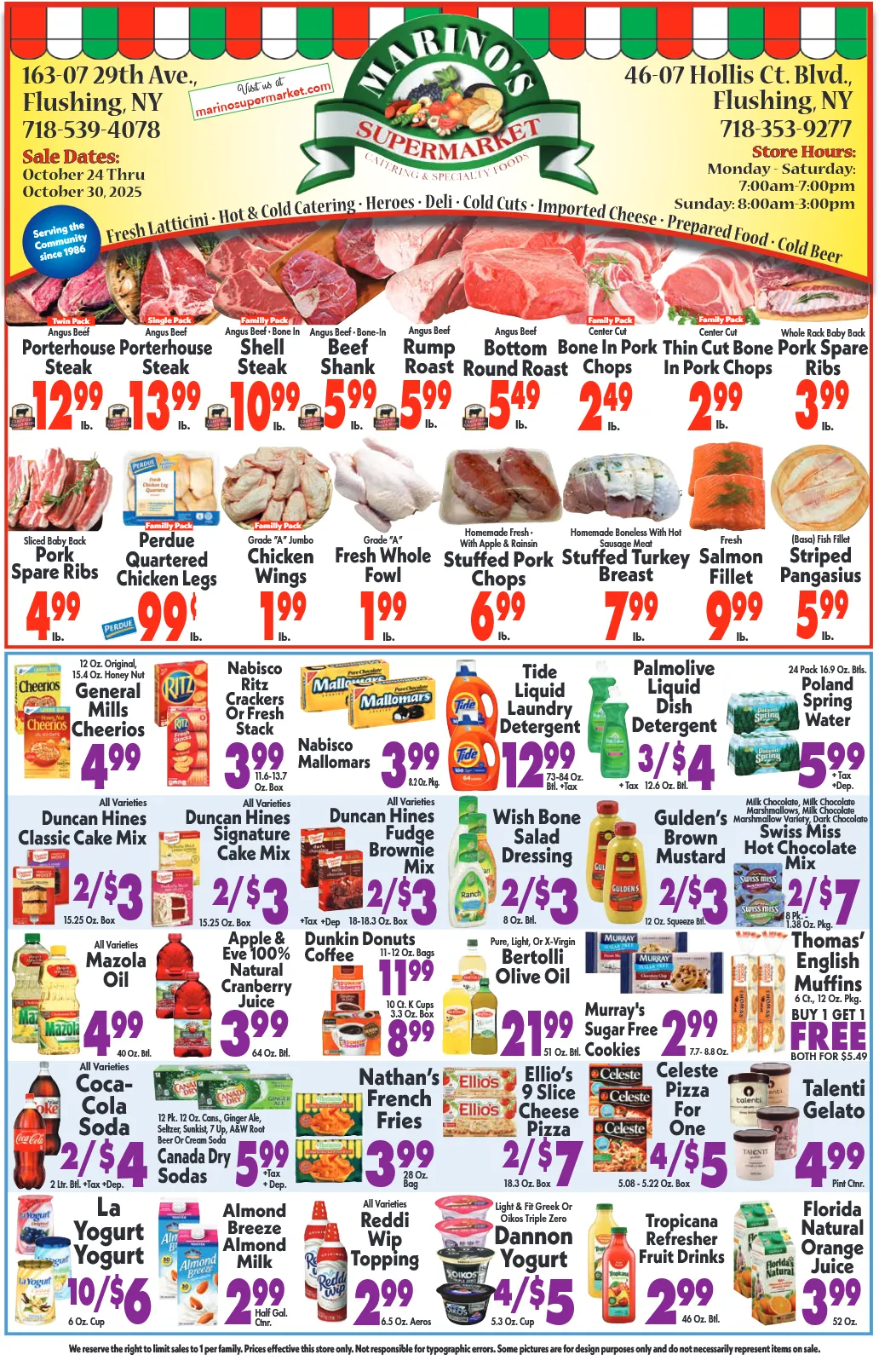 Weekly ad Marino's Supermarket Sales from October 24 to October 30 2025 - Page 