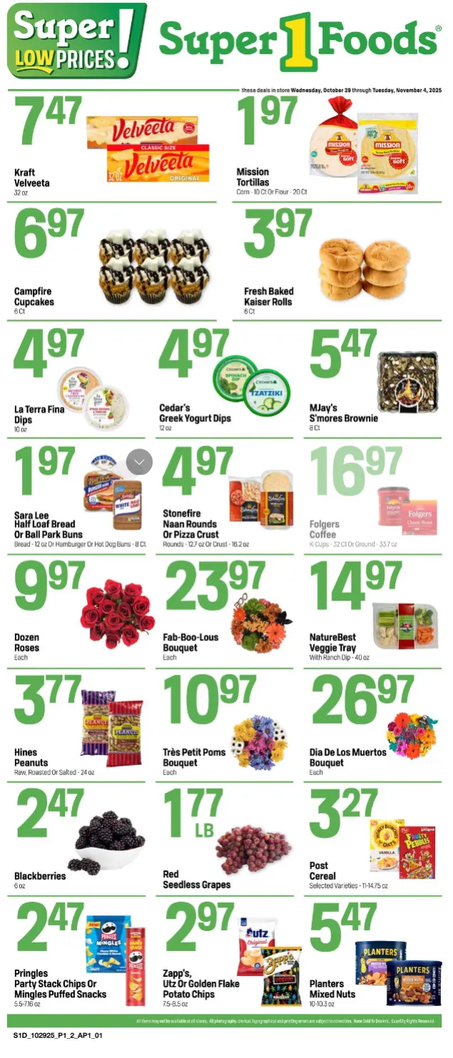 Weekly ad Super 1 Foods Sales from October 29 to November 4 2025 - Page