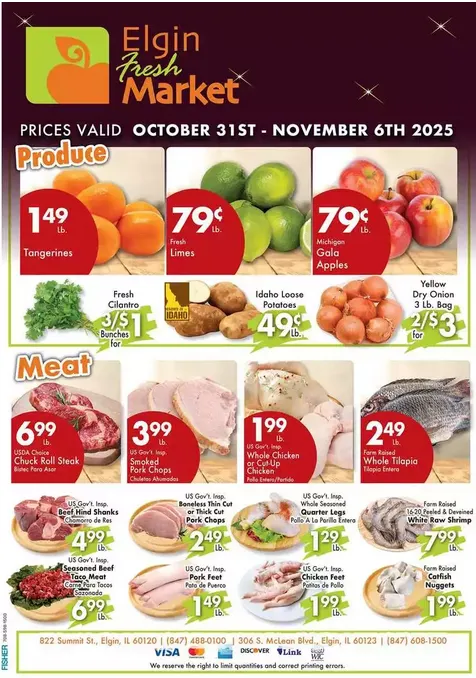 Weekly ad Elgin Fresh Market Sales from October 31 to November 6 2025 - Page 1