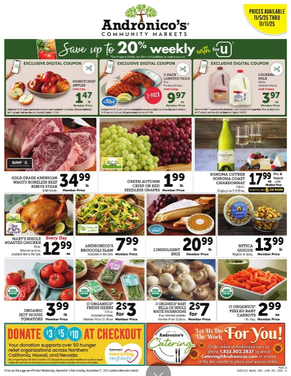 Weekly ad Andronico's Sales from November 5 to November 11 2025 - Page 1
