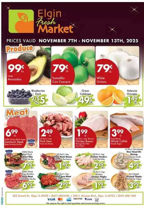 Weekly ad Elgin Fresh Market Sales from November 7 to November 13 2025 - Page 1