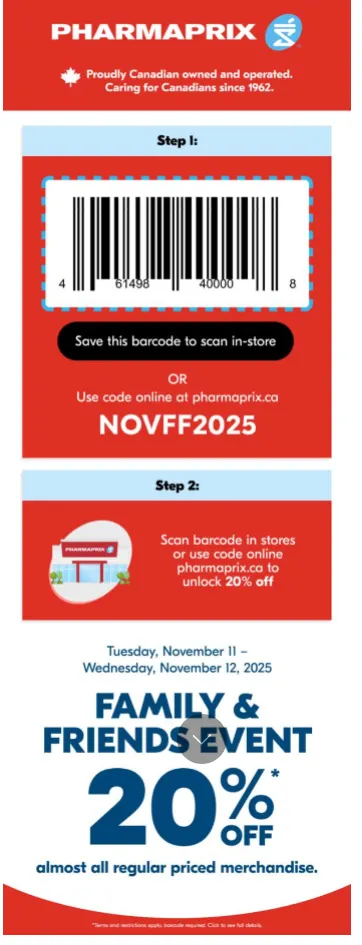 Pharmaprix Sales from November 11 to November 11 2025 - flyer page 1