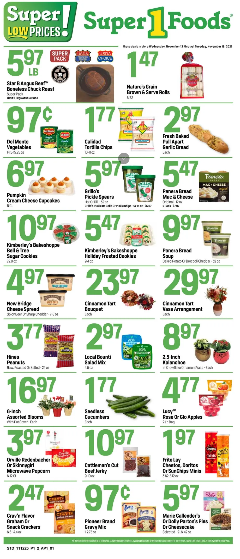Weekly ad  Super 1 Foods Sales from November 12 to November 18 2025 - Page 1