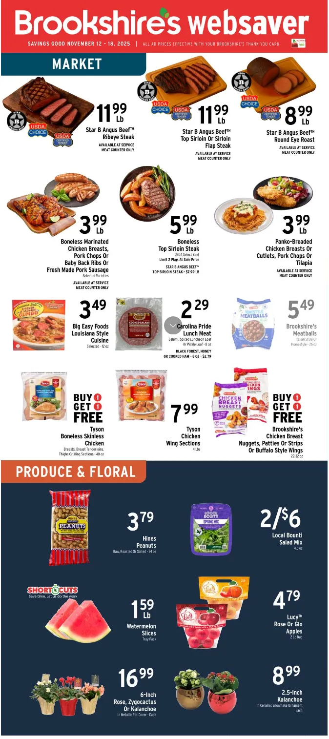 Weekly ad Brookshires Sales from November 12 to November 18 2025 - Page 1