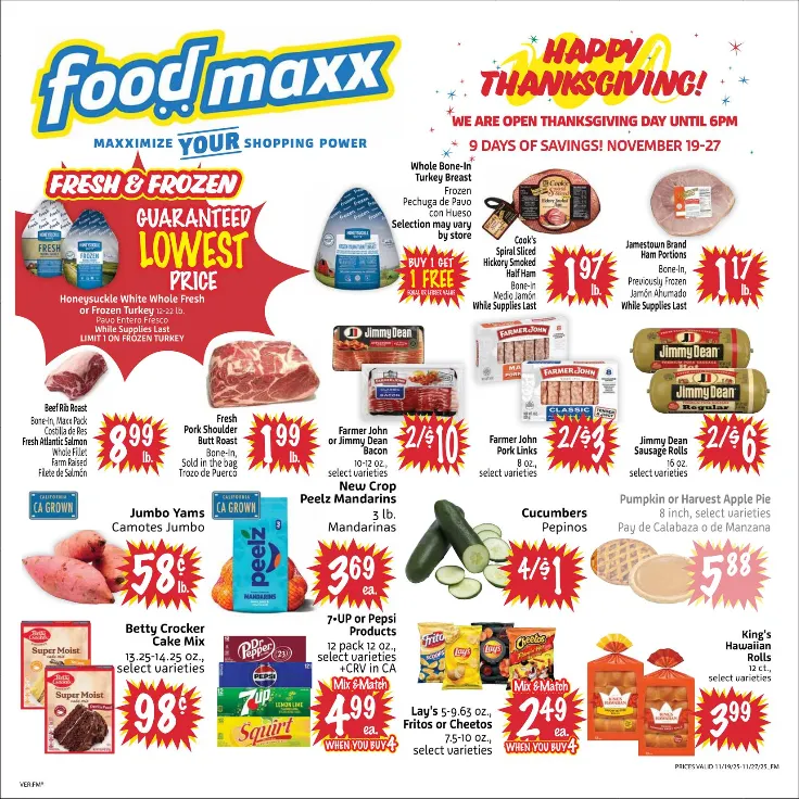 Weekly ad FoodMaxx Sales from November 19 to November 27 2025 - Page 1