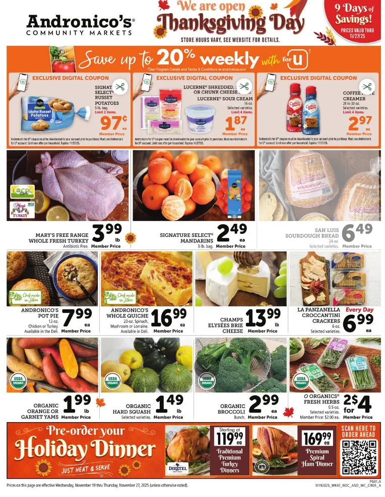 Weekly ad Andronico's Sales from November 19 to November 27 2025 - Page 1
