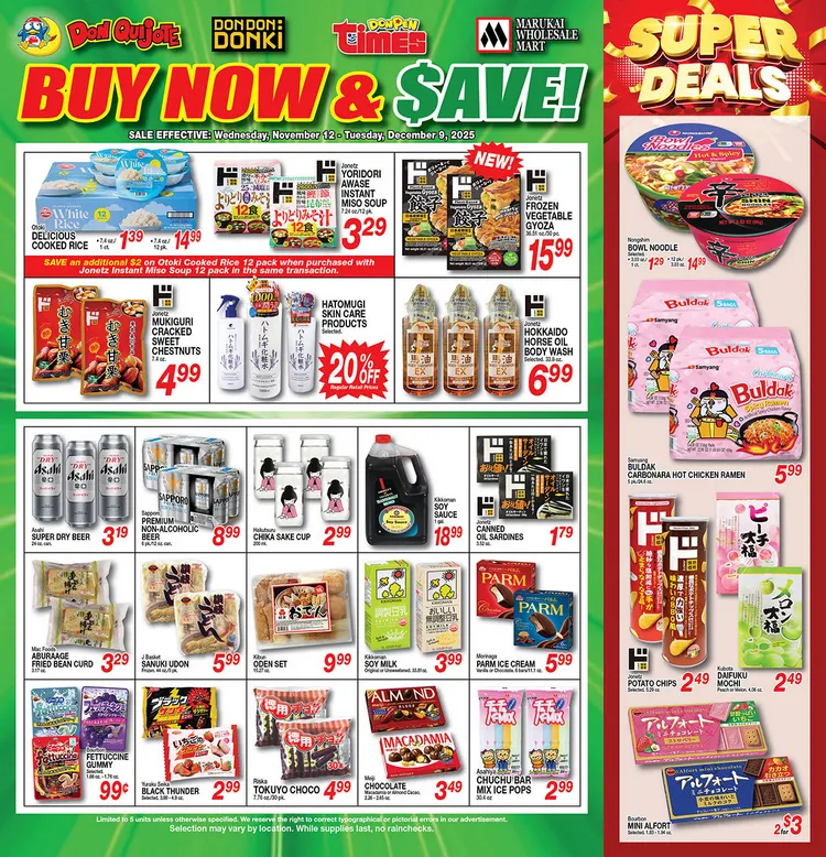 Weekly ad Don Quijote Hawaii Sales from November 12 to December 9 2025 - Page 1