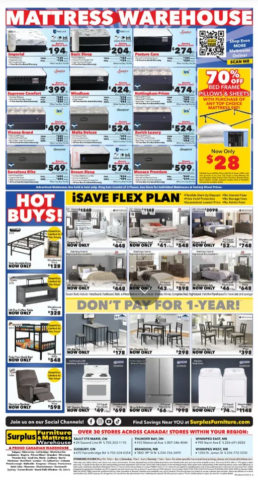 Surplus Furniture and Mattress Warehouse Sales from December 1 to December 21 2025 - flyer page 2