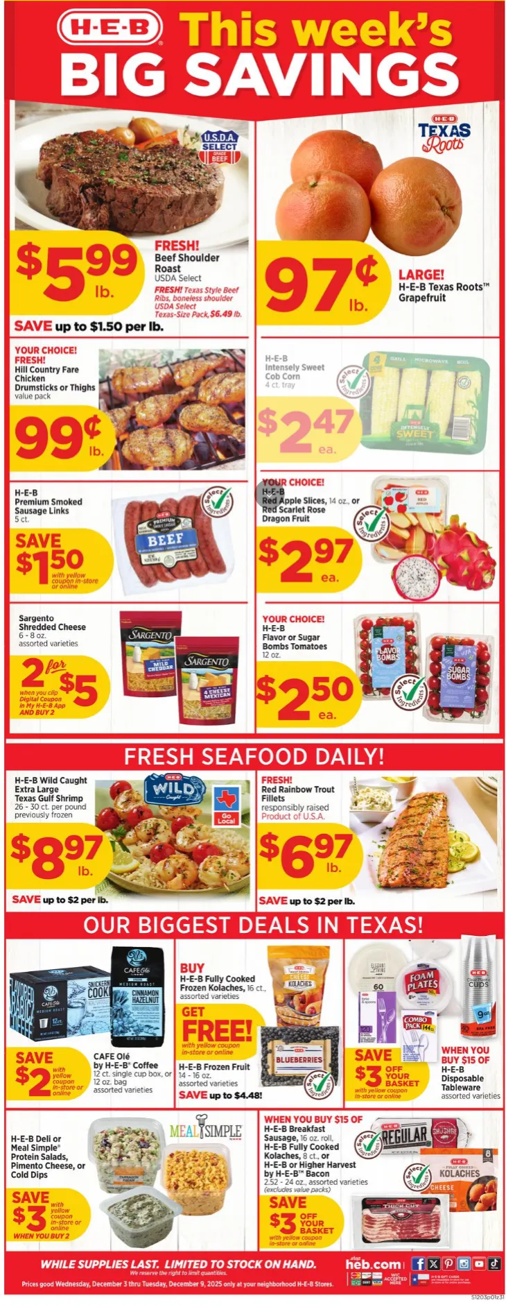 Weekly ad H-E-B Sales from December 3 to December 9 2025 - Page 