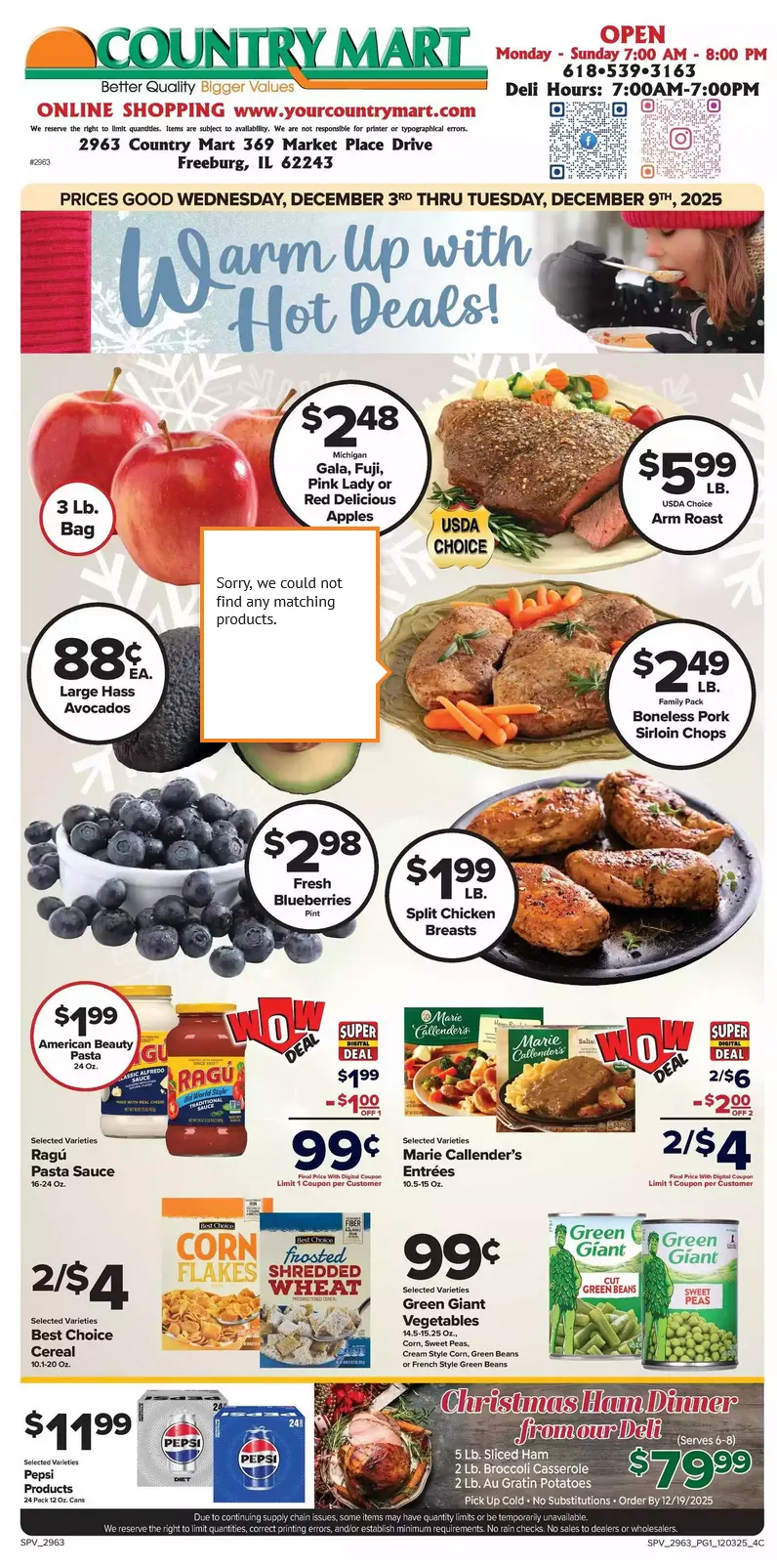 Weekly ad Country Mart Sales from December 3 to December 9 2025 - Page 