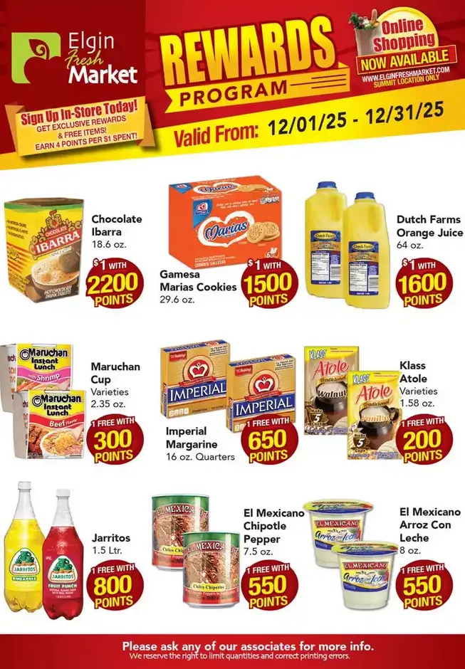 Weekly ad Elgin Fresh Market Sales from December 1 to December 31 2025 - Page 1