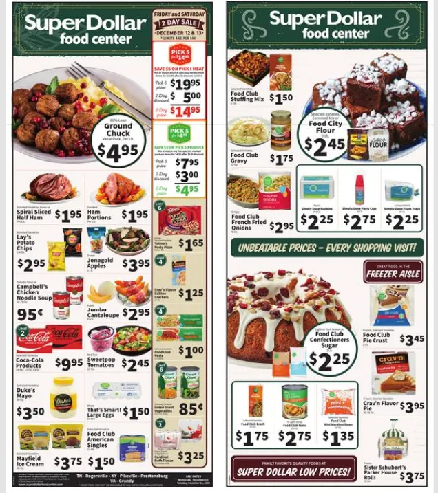 Weekly ad Super Dollar Food Center Sales from December 10 to December 16 2025 - Page 1