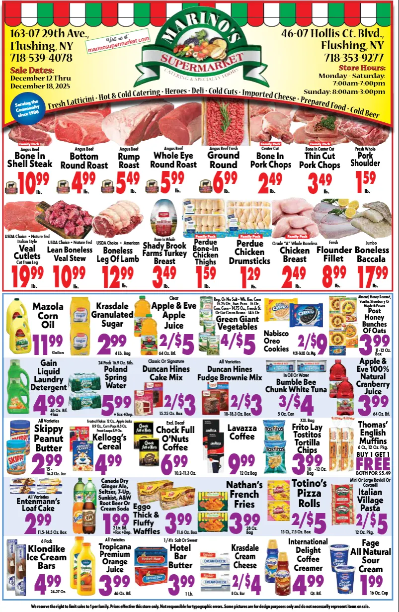 Weekly ad Marino's Supermarket Sales from December 16 to December 18 2025 - Page