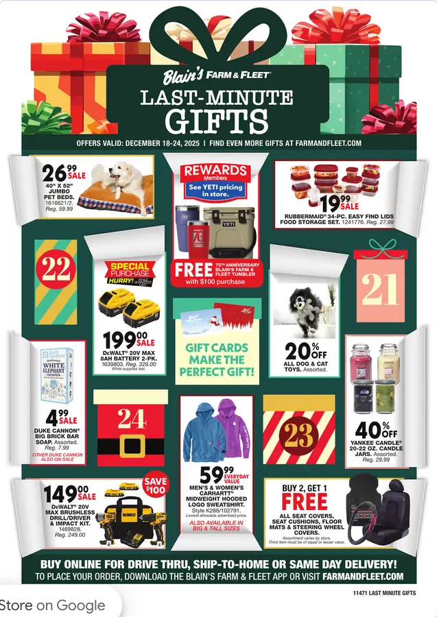 Weekly ad Blain's Farm & Fleet Sales from December 18 to December 24 2025 - Page 1