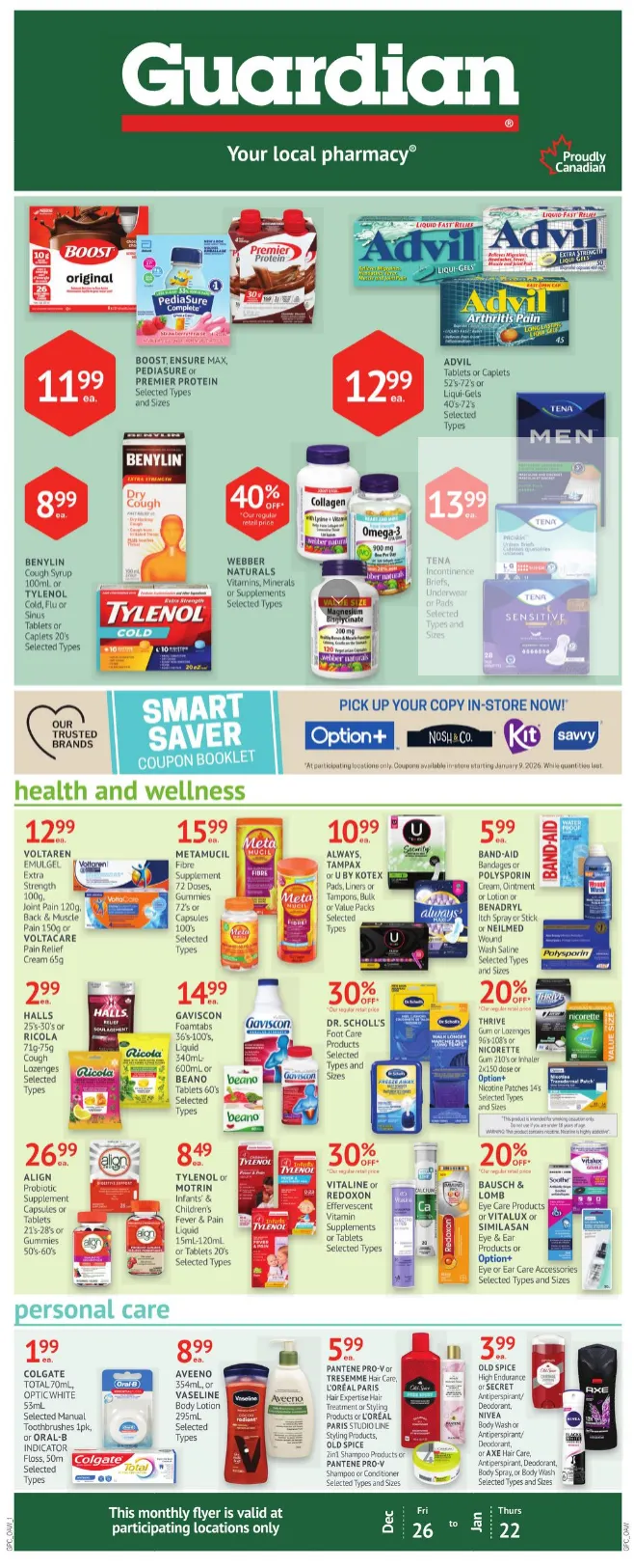 Guardian Pharmacy flyers from December 26 to January 22 2026 - flyer page 1