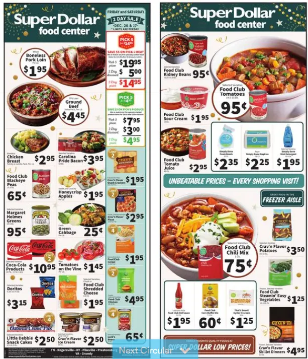 Weekly ad Super Dollar Food Center Sales from December 26 to December 31 2025 - Page 1