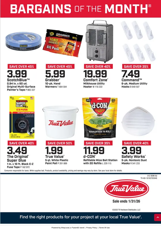 True Value Sales - January 1 January 31 2026