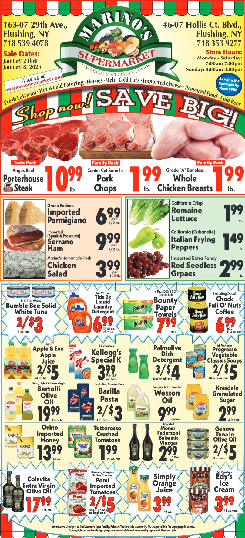 Weekly ad Marino's Supermarket Sales from January 2 to January 8 2026 - Page 