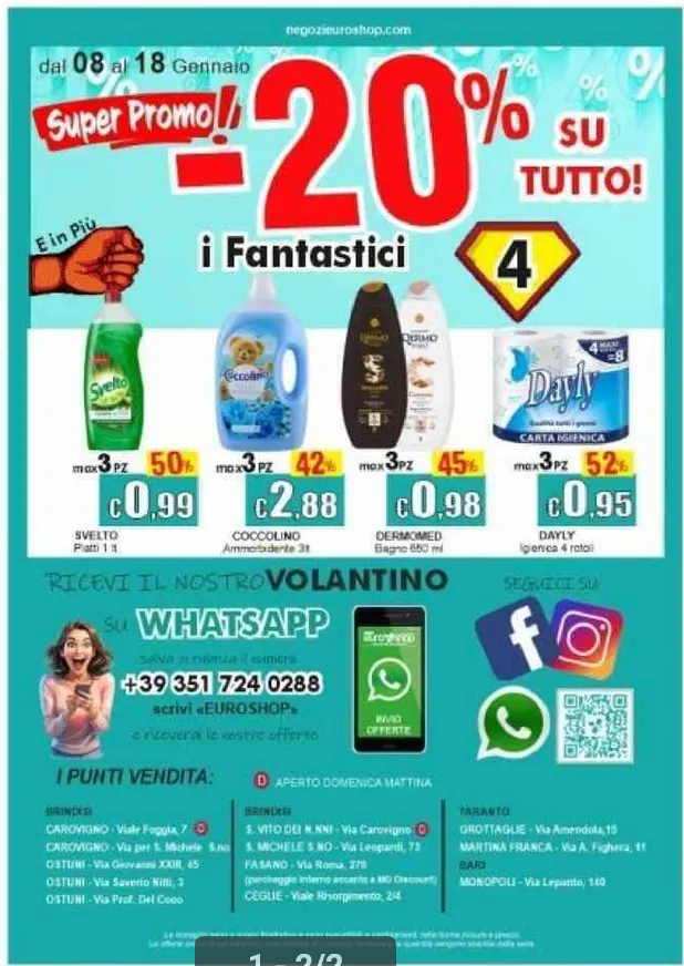 Volantini EUROSHOP Monopoli da 9 gennaio a 18 gennaio di 2026 - Pagina del volantino 2