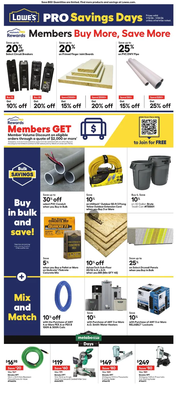 Lowe's Sales from January 12 to January 23 2026 - flyer page 2