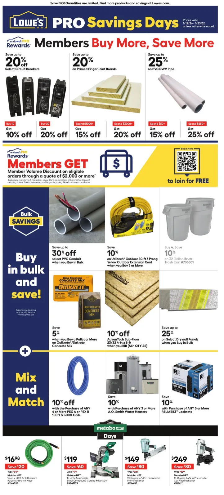 Weekly ad Lowe's Sales from January 12 to January 23 2026 - Page 1