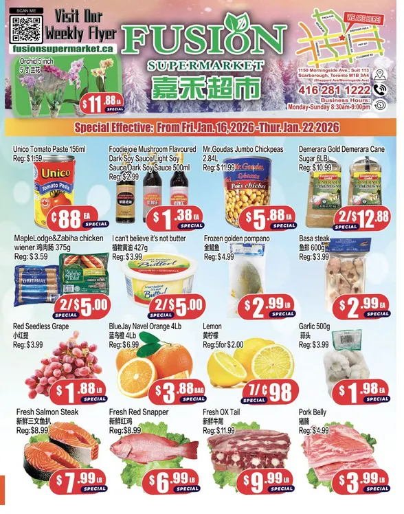 Fusion Supermarket Sales from January 16 to January 22 2026 - flyer page 1