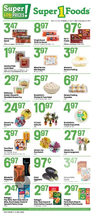 Weekly ad Super 1 Foods Sales from January 21 to January 27 2026 - Page 1