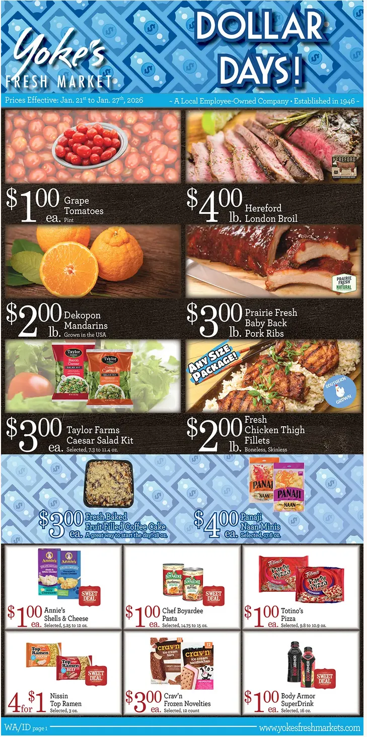 Weekly ad Yoke's Fresh Market Sales from January 21 to January 27 2026 - Page 1