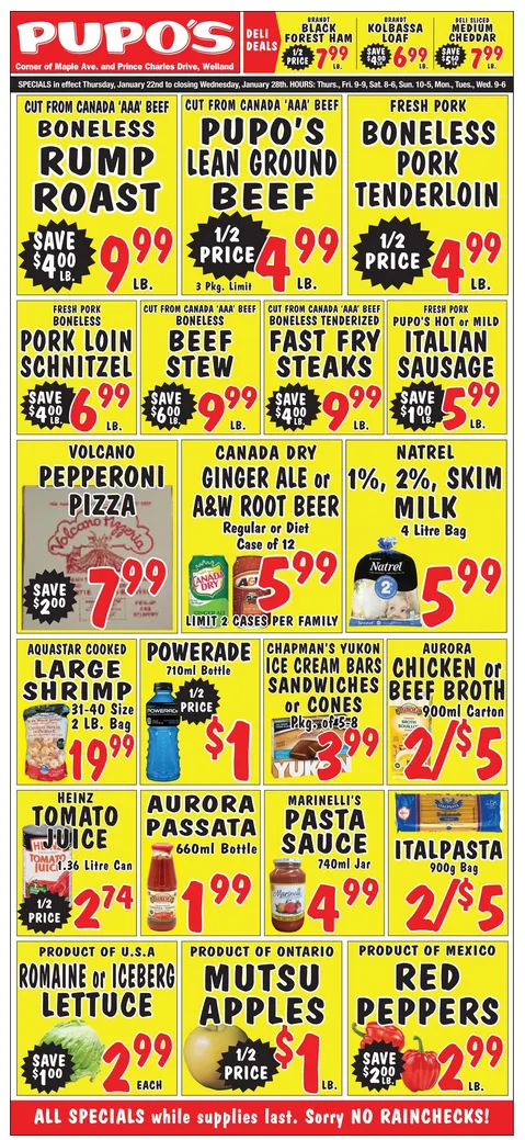 Pupo's Food Market Sales from January 22 to January 28 2026 - flyer page