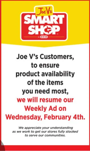 Weekly promotion Joe V's Smart Shop Sales spanning from January 28 to February 3 2026 - Page for Catalogue 365