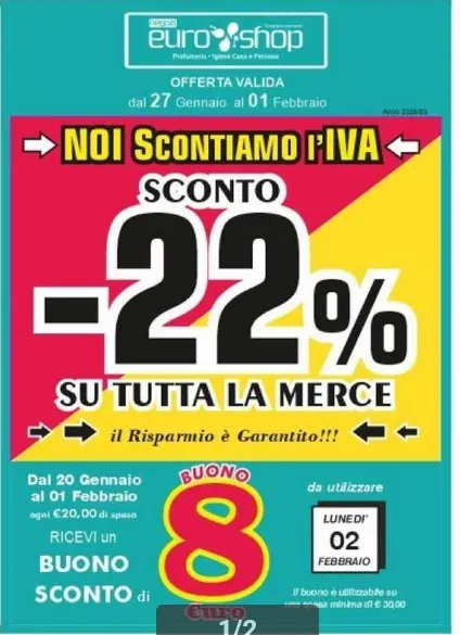 Volantini EUROSHOP Monopoli da 27 gennaio a 1 febbraio di 2026 - Pagina del volantino