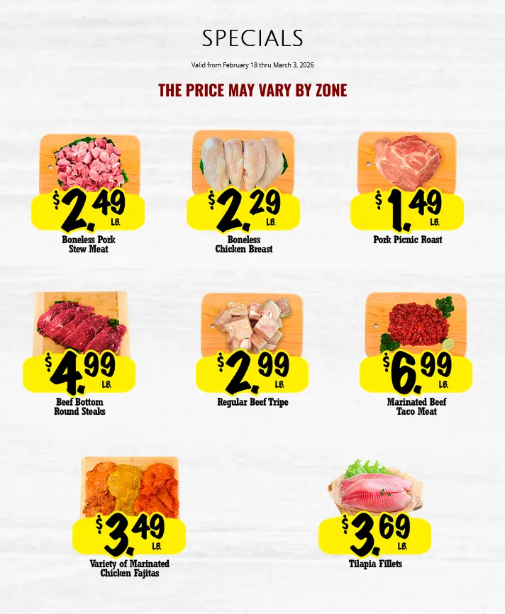 Weekly ad  La Michoacana Meat Market Sales from February 18 to March 3 2026 - Page 1