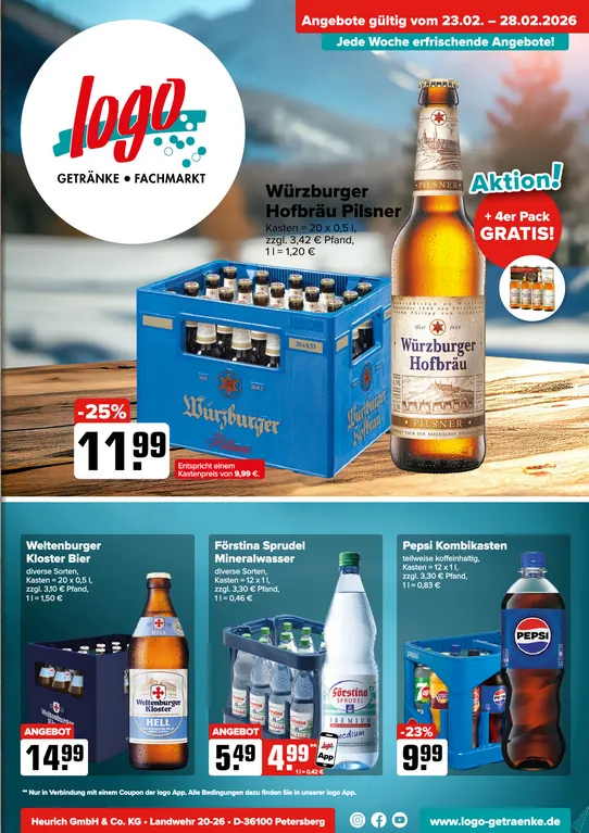  Logo Getränkemarkt Prospekte von 23. Februar bis 28. Februar 2026 - Prospekt seite 1
