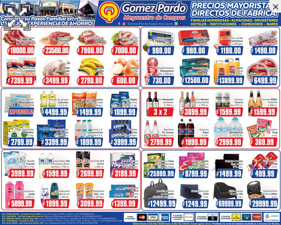 Ofertas de Ofertas Gomez Pardo 20 de febrero al 26 de febrero 2026 - Página 1 del catálogo
