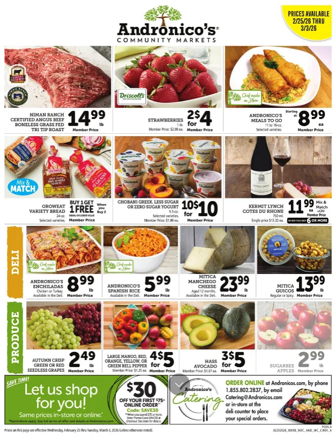 Weekly ad Andronico's Sales from February 25 to March 3 2026 - Page 1