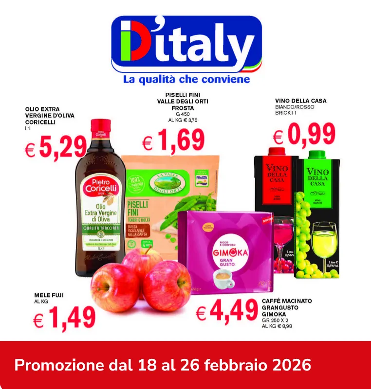  Volantini D'Italy da 18 febbraio a 26 febbraio di 2026 - Pagina del volantino 1