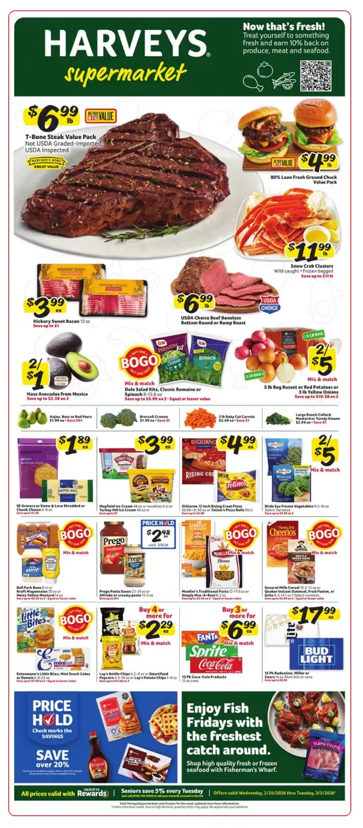 Weekly ad Harveys Supermarket Sales from February 25 to March 3 2026 - Page 1