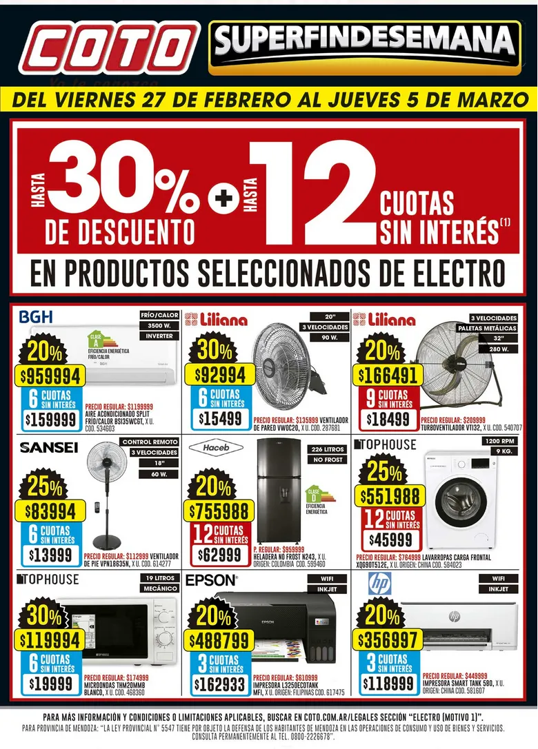 Ofertas de COTO Ofertas 27 de febrero al 5 de marzo 2026 - Página 1 del catálogo